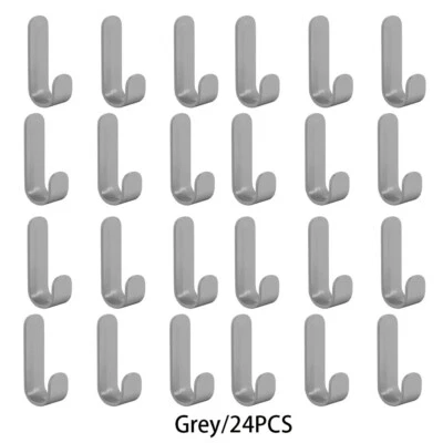 Ganchos autoadesivos de plástico 12/24 peças vara adesiva forte na parede porta pendurada! - Imagem 1 de 4