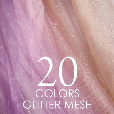 20 Colors Glitter Mesh Semi Soft Fabric By the Yard - Image 1 of 4