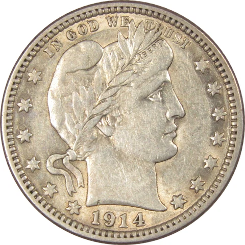 1914 Barber Quarter CH AU Choice About Uncirculated Silver SKU:IPC6276 Cover