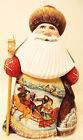 Alkota Russian Genuine Wooden Collectible Santa "Sergei", 7.5"H