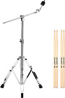 Cymbal Stand,Boom/Straight Combo,Heavy Duty Double Braced Legs With Large Rubber