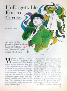 'Unforgettable ENRICO CARUSO' - Original 1971 Magazine Cutting - Foto 1 di 1