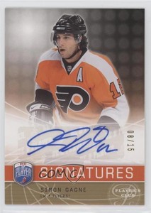 2008 Upper Deck Be a Player Signatures Player's Club /15 Simon Gagne #S-GA Auto