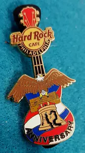 GUITARRA FILADELFIA 12º ANIVERSARIO LIBERTY BELL EAGLE Hard Rock Café PIN LE - Imagen 1 de 1