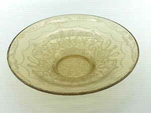 Vtg~Federal Depression Glass~AMBER Yellow~ Madrid~11"W~Low Console Bowl 1932(TS) - Picture 1 of 9