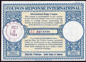 IRC INTERNATIONAL REPLY COUPON US DURHAM, NC 1964 PS STATIONERY - Picture 1 of 2