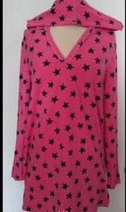 Xhilaration Womens size M fleece sleepwear hooded Vneck New - Picture 1 of 11