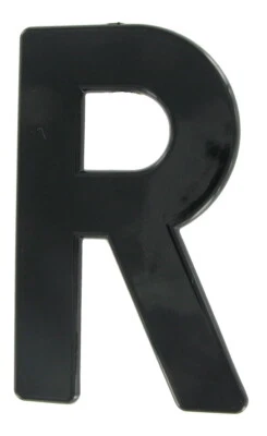 Big Plastic Initial "R" Pin - Black Huge Large Letter - Image 1 of 2