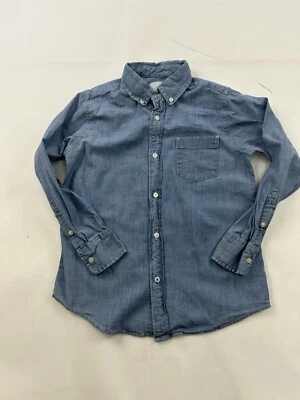 Crewcuts Shirt Youth Boys 8 Blue Chambray Long Sleeve Button Up J.Crew - Image 1 of 4