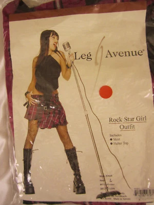 Leg Avenue 83025 Rockster Adult Woman's  "Rock Star Girl Outfit" Costume 2 piece - Image 1 of 2