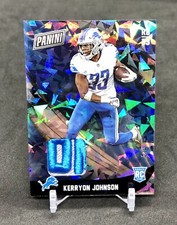 2018 Panini Black Friday Kerryon Johnson /5 LOGO PATCH SSP CRACKED ICE RC No. KJ