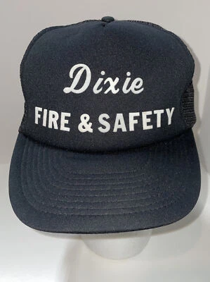 DE COLECCIÓN DIXIE BOMBEROS Y SEGURIDAD CAMIONERO SOMBRERO TRASERO A PRESIÓN NEGRO Foto 1 de 4