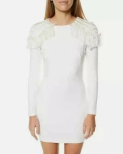 BLESSED ARE THE MEEK Shaman mini dress BNWT white long sleeve wool size 6 $170 - Picture 1 of 12