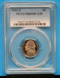 1992-S PCGS Jefferson nichelato PR69DCAM PCGS # 94227.69/80832326 - Foto 1 di 4