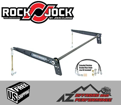Barra estabilizadora trasera Rock Jock 4x4 AntiRock® con brazos forjados para Jeep Wrangler JKU 07-18 Foto 1 de 3
