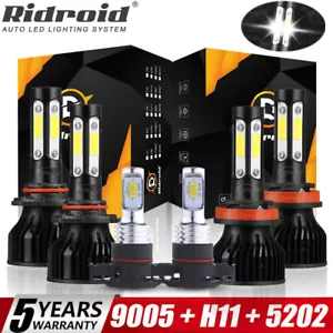 For Jeep Grand Cherokee 2011 2012 2013 LED Headlight High/Low + Fog Lights Bulbs - Picture 1 of 24