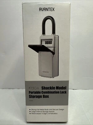 Avantek Portable Shackle Combination Mini Storage Lock Box. Brand New - Image 1 of 4