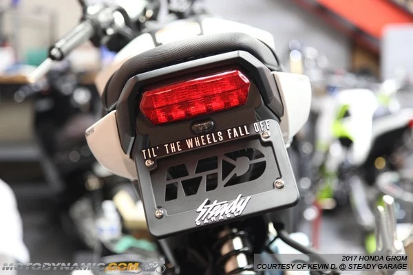 Fender Eliminator Kit Plate Holder + LED License Light Fits 17-20 Honda Grom 125 - Imagem 1 de 1