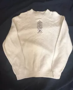 Suéter Vintage CK Grace Bordado - Invierno - Blanco roto Texturizado Para Mujer - Talla L - Imagen 1 de 9
