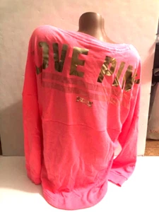 Victoria's Secret Rosa Universitario Crew Sudadera Pullover Grande Rosa Coral L - Imagen 1 de 4