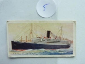 Merchant Ships World  Imperial Tobacco Car 1924 TSS CALIFORNIA    NO5 - Picture 1 of 2