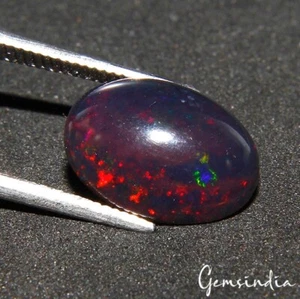 2,60 kt ovaler natürlicher AAA-Blumenblitz Farbspiel schwarzer Opal zertifizierter Edelstein - Bild 1 von 9