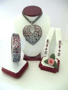 Brighton "ONE LOVE" Heart Necklace-Earring-Bracelet Set (MSR$344) NWT/Pouch - Picture 1 of 6