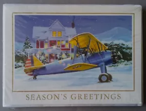 Aviation Greeting Cards PACK of 9 "Silent Night" Stearman PT-17 Nixon Galloway - Picture 1 of 2
