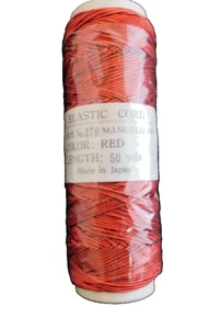 Vintage--MANGELSENS--#478--ELASTIC CORD--50 yds--RED--made in Japan - Picture 1 of 3