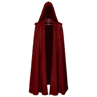 Mens Wizard Halloween Robe Cosplay Costume Medieval Gothic Hooded - Image 1 of 4
