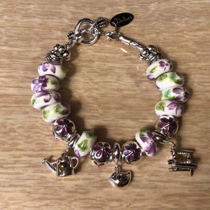 Handmade DaVinci Bead Charm Bracelet 8.5” - Picture 1 of 6