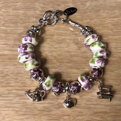 "Pulsera hecha a mano con dije de cuentas DaVinci 8,5""" Foto 1 de 4