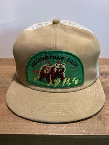 Seltene Vintage Yellowstone Trucker Mütze / Wildleder mit Bärenaufnäher - Bild 1 von 10