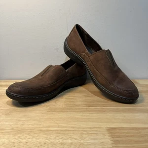 BORN Womens Lex Brown Leather Slip On Loafers Shoes Size 9 Medium - Picture 1 of 11