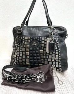 Coach - Nieten Flaggschiff Leder Ella 16407 - schwarz & gunmetal Tasche - sehr selten - Bild 1 von 21