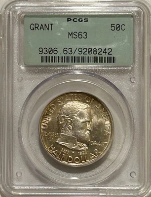 1922 Grant Commemorative Silver Half Dollar PCGS MS63 2nd Gen OGH No Star - Image 1 of 4