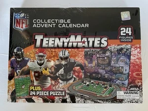 Calendario de Adviento TeenyMates NFL Sellado 24 Figuras y Puzzle Mahomes Kelce - Imagen 1 de 2