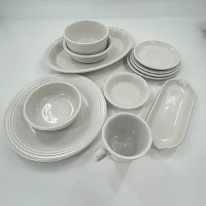 Juego de Vajilla Fiesta Blanco 14 Piezas Poste 86 Lote Cuencos Platos Bandeja Plato Taza - Imagen 1 de 21