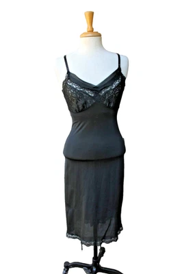 Sexy S Rockabilly Goth Vintage Negro Años 60 Satinado S Foto 1 de 3