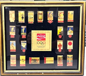 Coca-Cola 21 Pin Set Historic Olympic Summer Games Series Limited Edition Framed - Picture 1 of 10