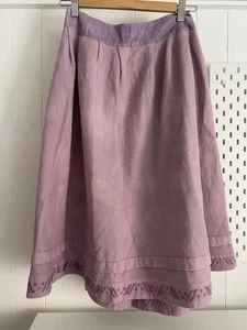 Authentic Victorian Child Underskirt Hand Embroidered Wool Lilac 28 inch W - Picture 1 of 10