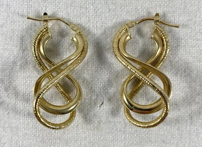 Pendientes modernistas vintage Milor de oro amarillo de 14 quilates de 2,4 gramos Foto 1 de 3