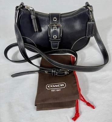 😎😎😎BOLSO BANDOLERA MINI HEBILLA COACH NEGRO PLATEADO VINTAGE 9354 RARO Foto 1 de 4