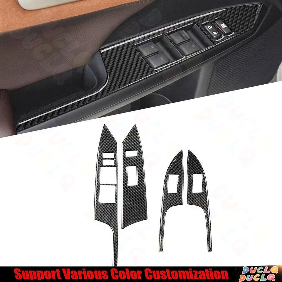 Cubierta de panel de botón de interruptor de elevación de ventana de fibra de carbono 4 piezas para Lexus CT200h 11-17 Foto 1 de 4