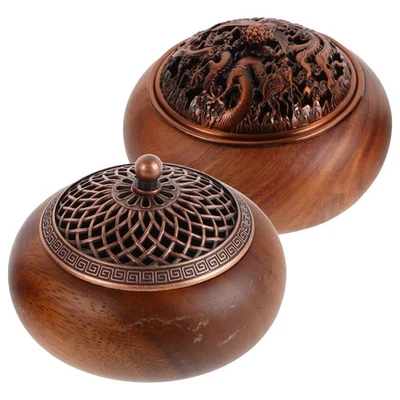  2 Pcs Brucialegna Bruciatori Incenso Arredamento Legno Titolare Del Cono Di - Immagine 1 di 4