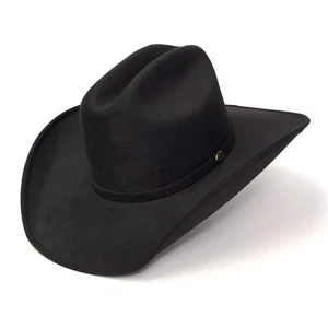 Cowboyhut schwarz Wildlederoptik Western Cattleman - Bild 1 von 8