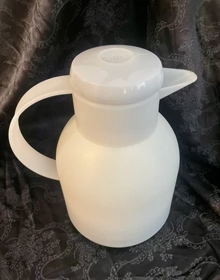 Emsa Samba Insulated Coffee Flask Decanter Jug w/ Quick Press Lid White 1.0L - Image 1 of 4