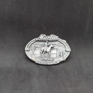 Marlin Firearms Cowboy Shooter Belt Buckle 1996 -3D Metal- Damaged *See Pics* - Picture 1 of 13