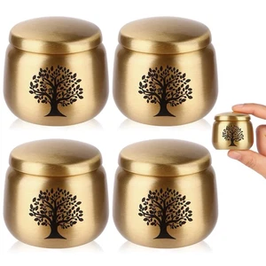 Small Keepsake Urns for Human Ashes Set of 4,Mini Urns for Ashes Made of Bras... - Picture 1 of 7