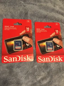 SanDisk 16GB Class 4 SD SDHC Flash Memory Card 16G SDSDB-016G-A46C New 2 Pack! - Picture 1 of 2